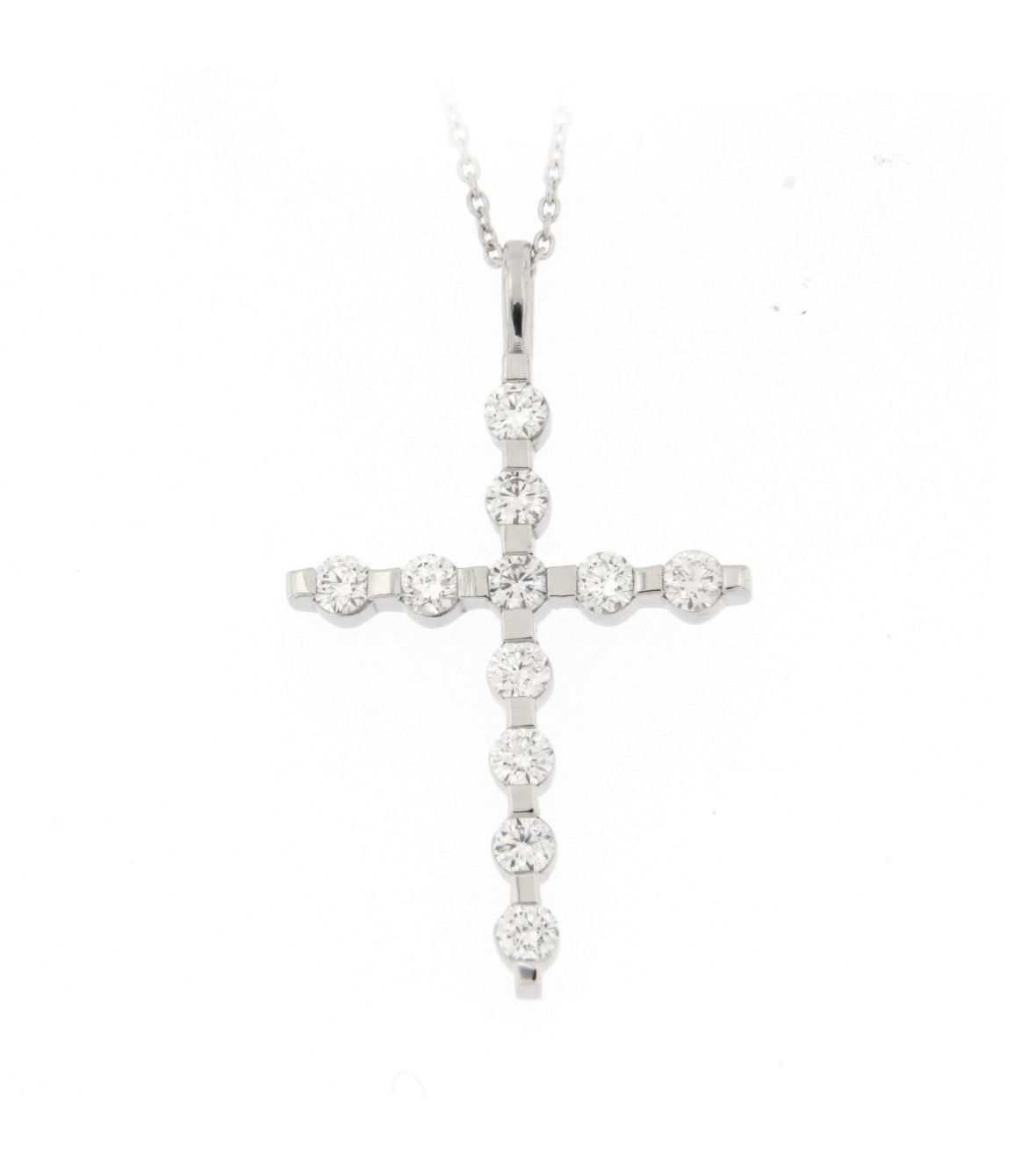 White Gold Cross with Diamonds 02189